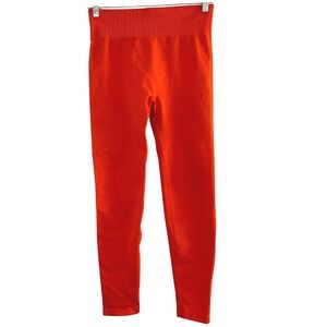 Earth Republic Women Orange Seamless High Waisted Recycled Leggings Size L